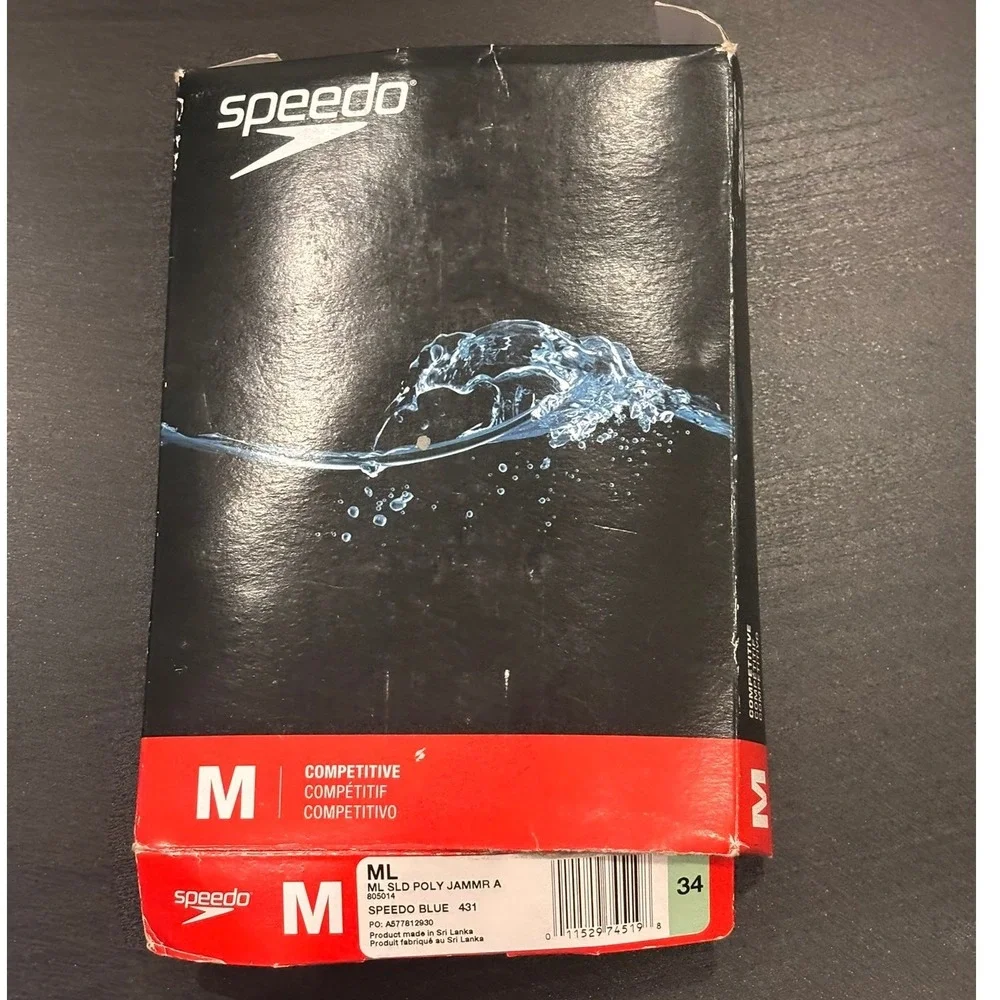 Speedo Mens Endurance+ Solid Poly Jammer Swim Trunks Blue Size 34 805014